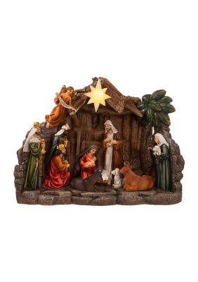 10.4-Inch Battery Operated Light-Up Nativity Table Piece