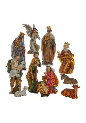 Kurt S. Adler 15-Inch Resin Nativity Table Piece Set Of 11 Pieces