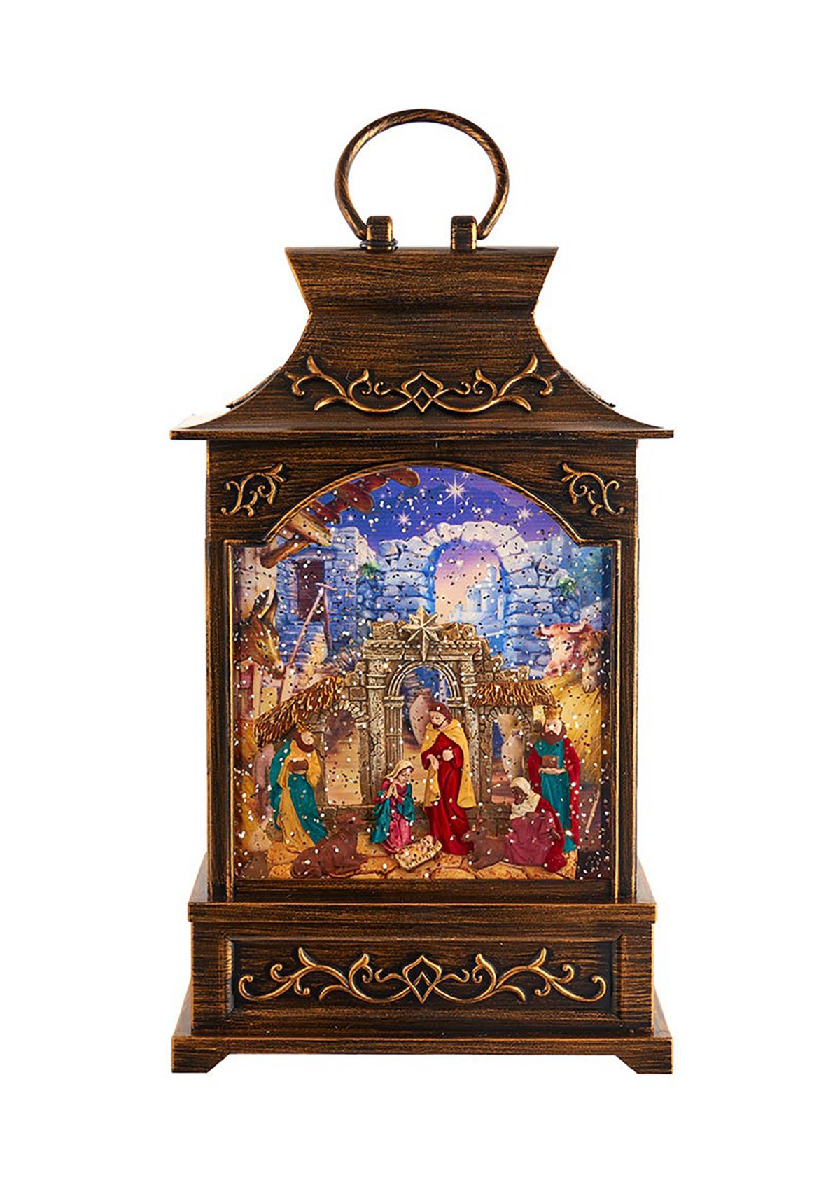 11-Inch Battery Operated Warm White LED Lighted Nativity Lantern