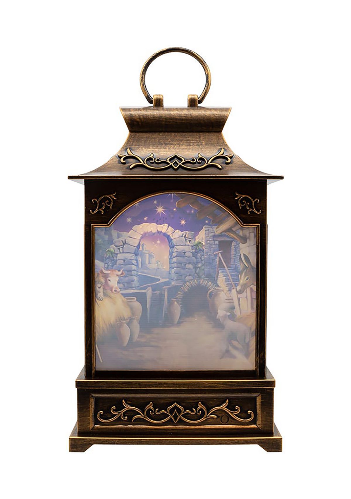 11-Inch Battery Operated Warm White LED Lighted Nativity Lantern