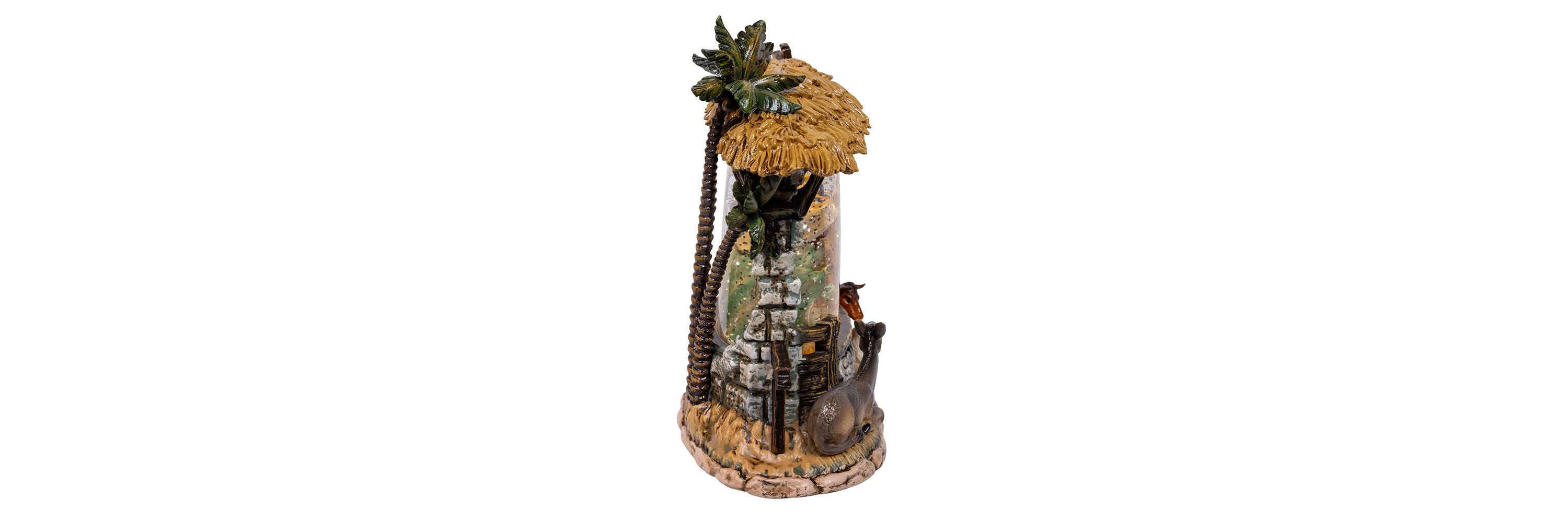 8-Inch Battery-Operated USB Lighted Nativity Scene with Spinning Glitter Water Globe