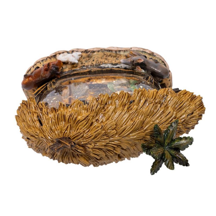 8-Inch Battery-Operated USB Lighted Nativity Scene with Spinning Glitter Water Globe