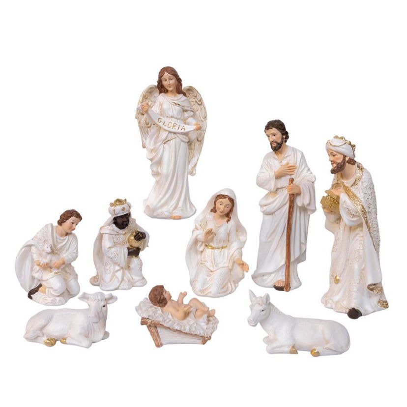 2-8.25-Inch Nativity Table Piece, 10-Piece Set