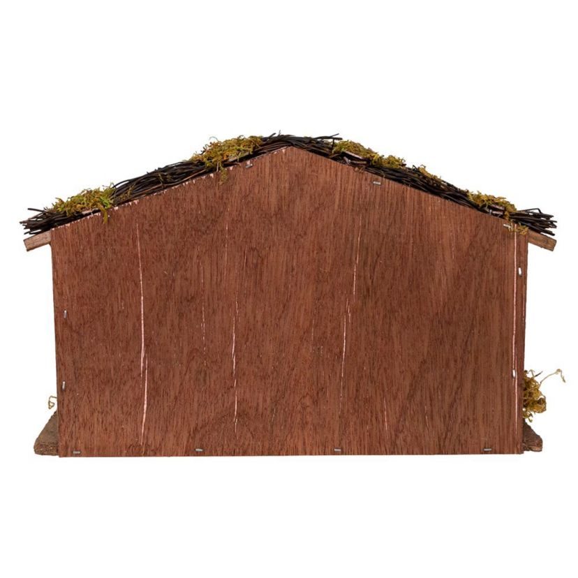 1.25-5.25-Inch Porcelain Nativity Figures With Wooden Stable, 9-Pieces