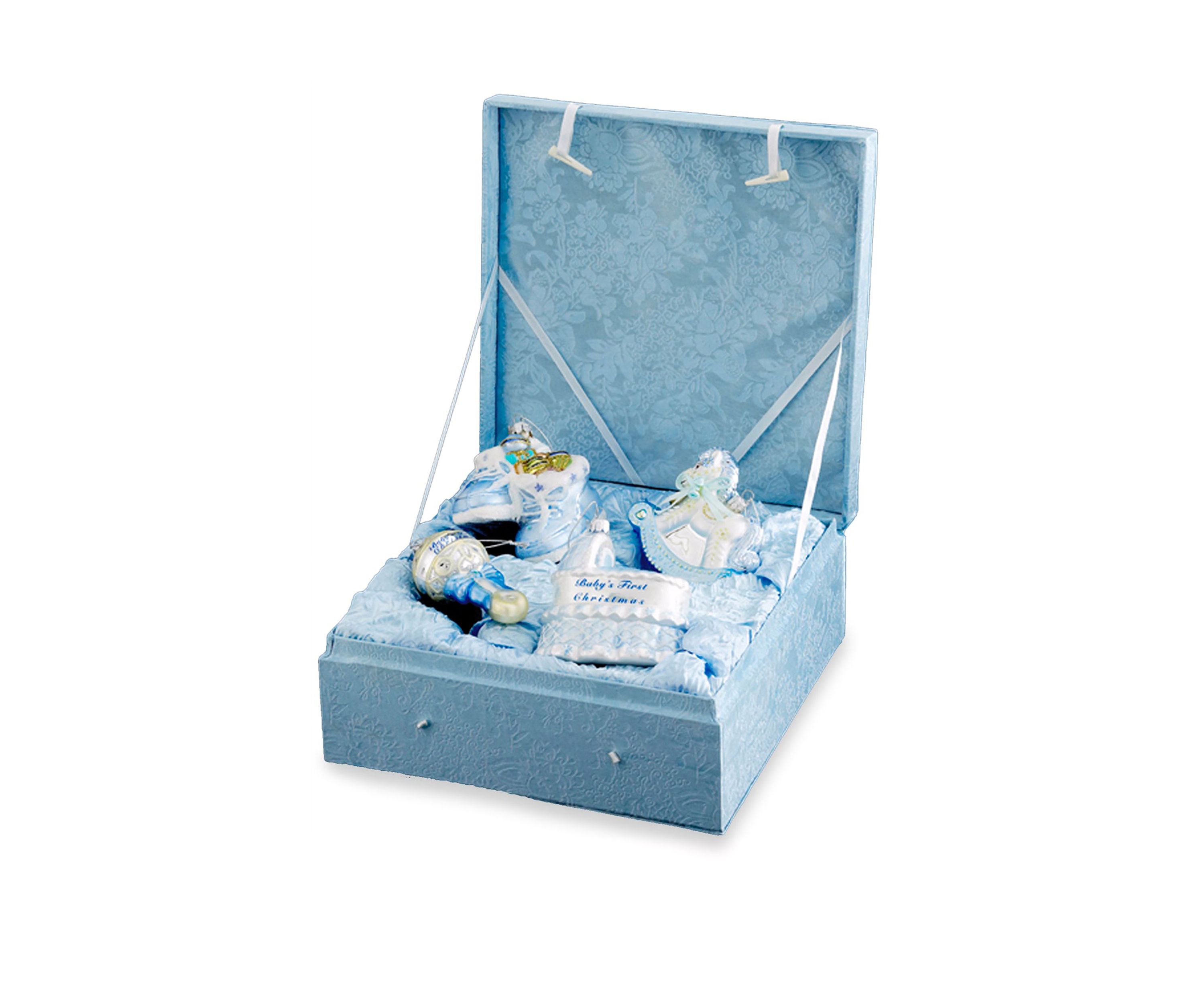 Noble Gems Glass Baby Boy Ornament Set