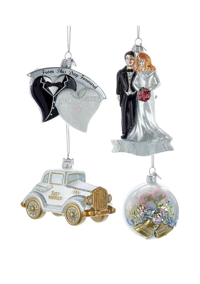 Noble Gems Wedding Ornament Set of 4