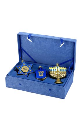 Noble Gems Hanukkah Ornament 3-Piece Set