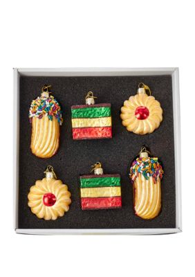 Kurt S. Adler Noble Gems Cookie Glass Ornament Set 6-Piece Box Set
