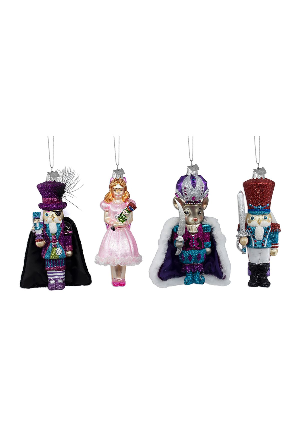 Noble Gem Glass Nutcracker Suite Ornaments - Set of 4