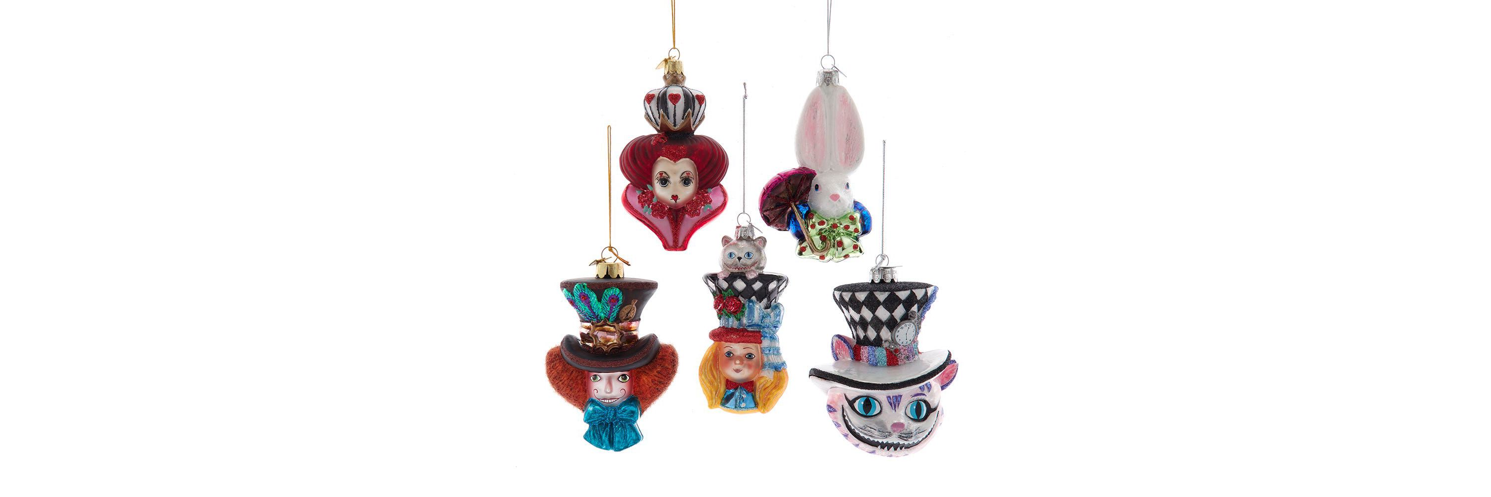 4.5-5-Inch Noble Gems Glass Alice Characters Ornaments