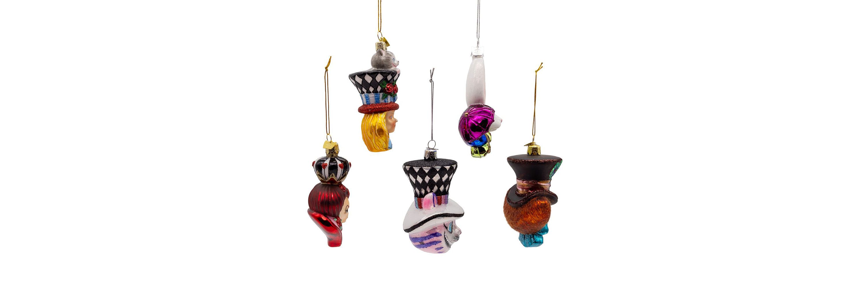 4.5-5-Inch Noble Gems Glass Alice Characters Ornaments