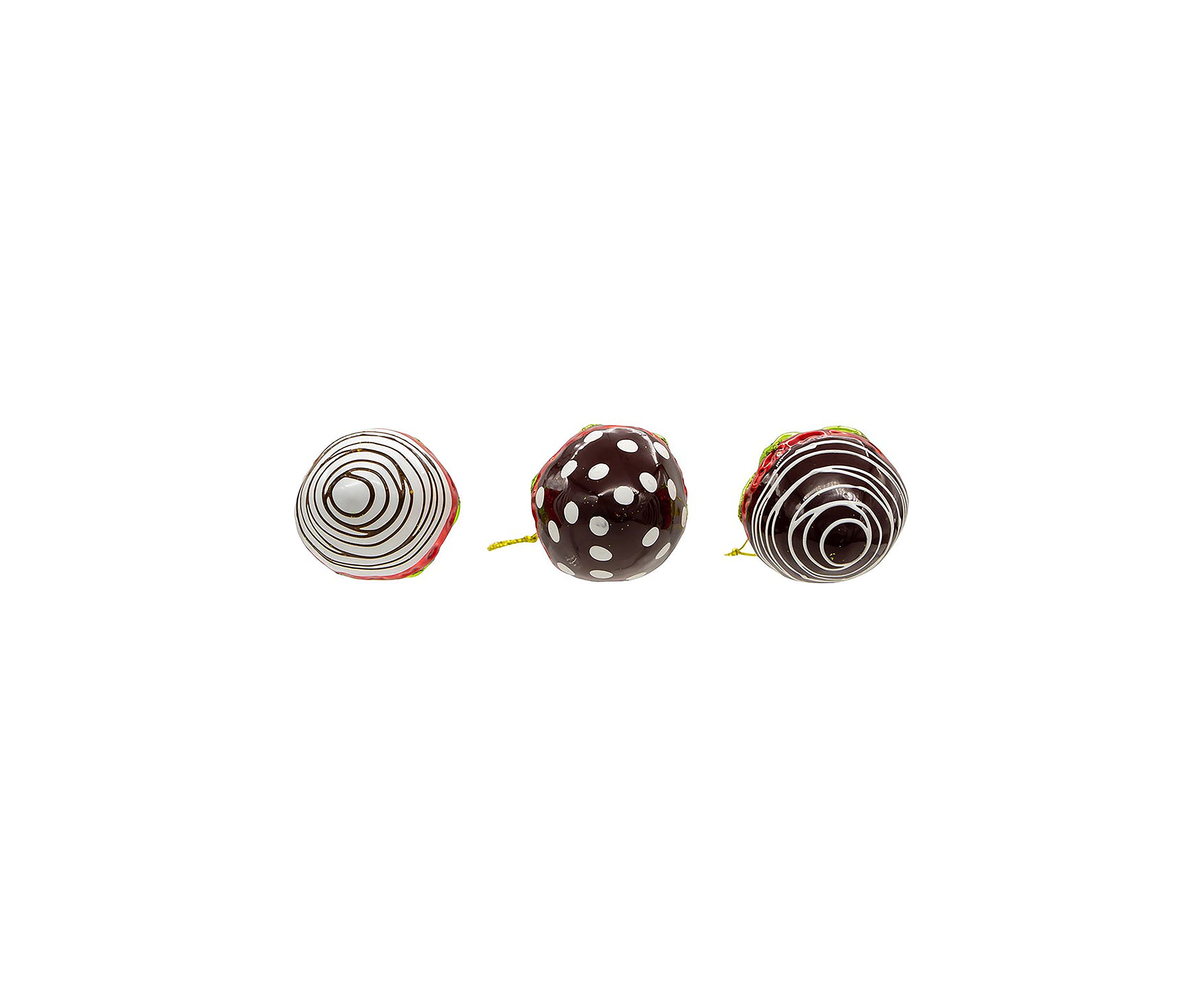 2.36-Inch Noble Gems™ Glass Chocolate Strawberry Ornaments, 6-Piece Box