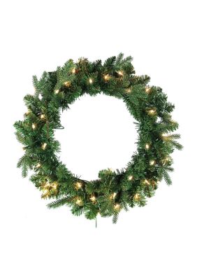 Kurt S. Adler Pre Lit Clear Jackson Pine Wreath