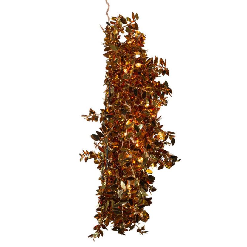 24-Inch Pre-Lit Gold Foil Wreath