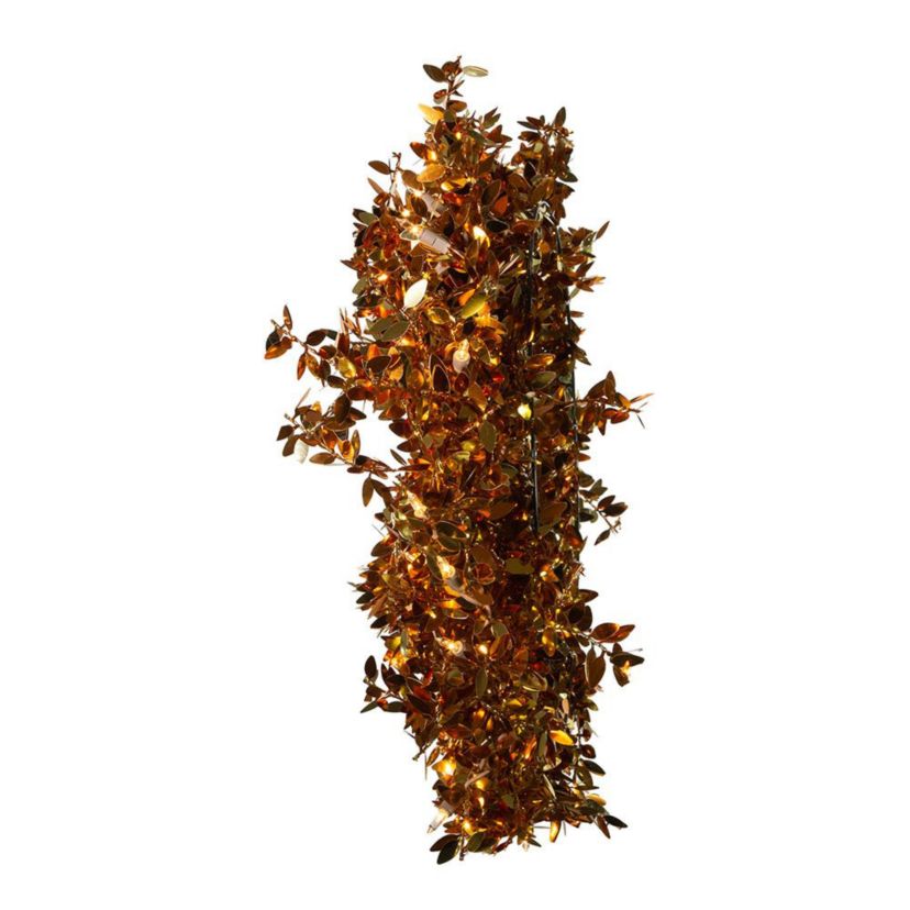 24-Inch Pre-Lit Gold Foil Wreath