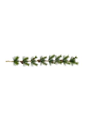 4-Foot Needle Pine Rope Garland with Pinecones
