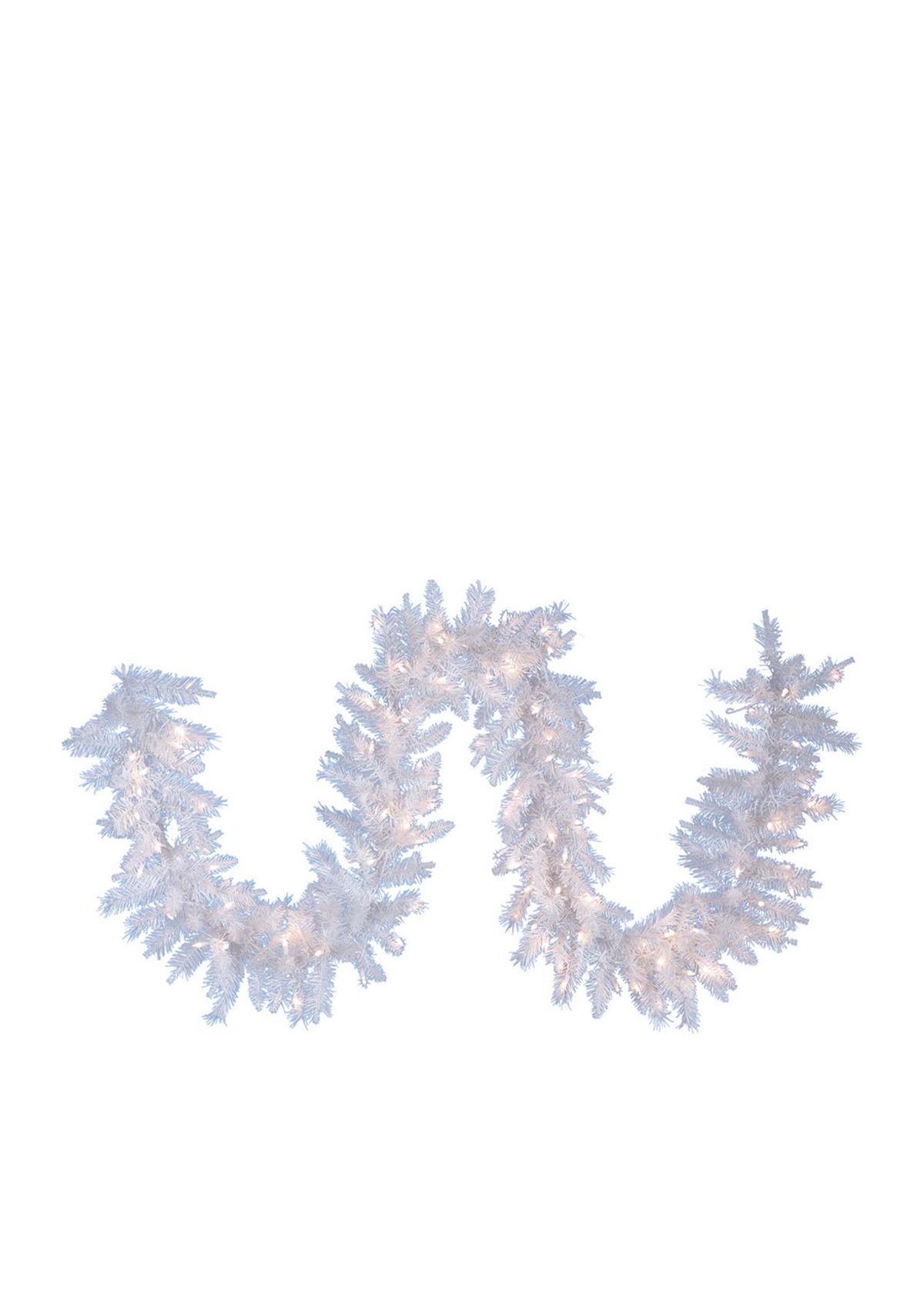 Pre-Lit Crystal White Garland