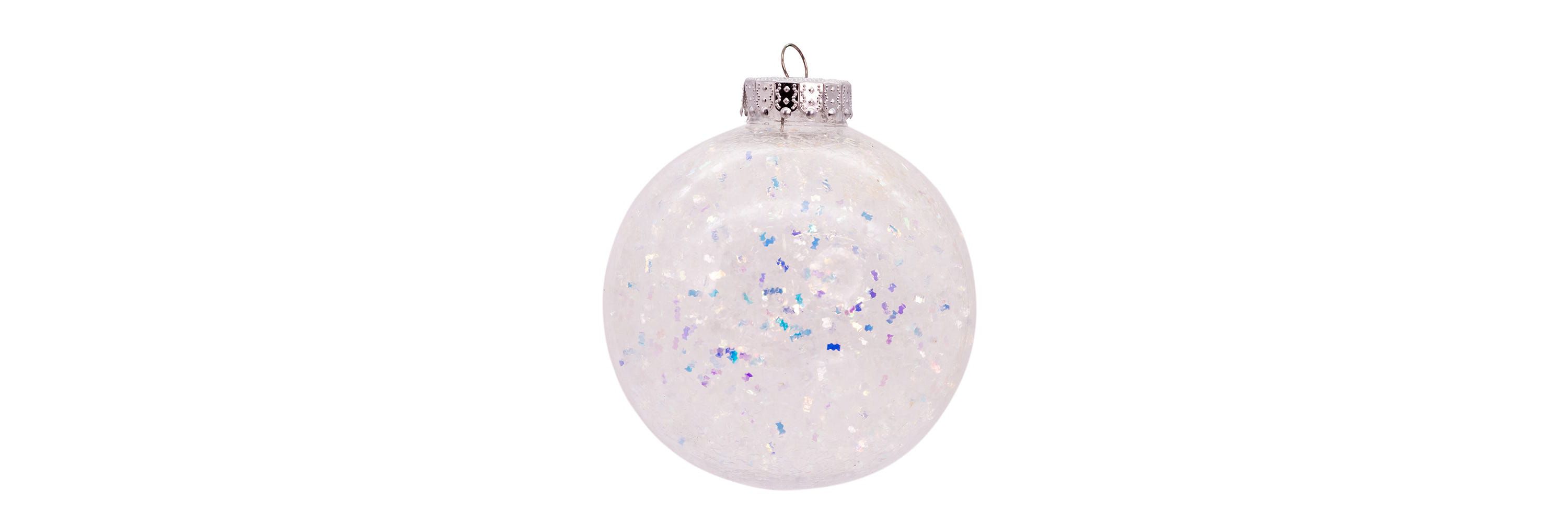 Kurt Adler 100MM 6pc Shatterproof Iridescent Glittered Ball Ornaments