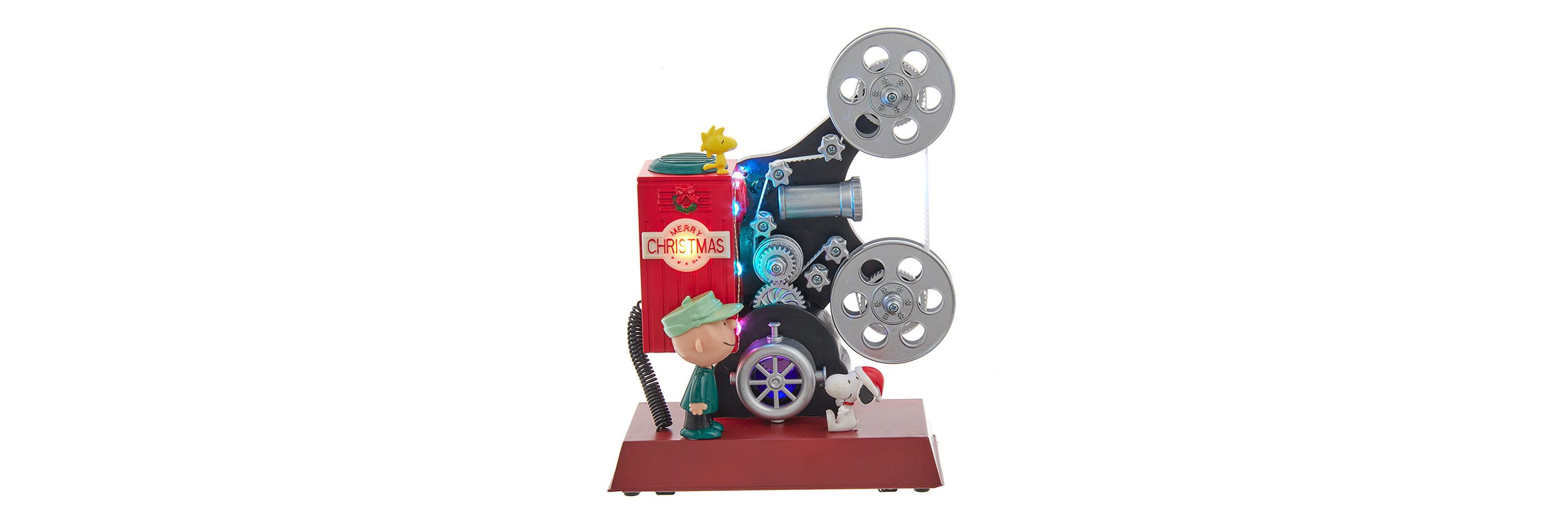 Kurt Adler Peanuts 8.6-Inch Battery-Operated Animated Projector Musical Tablepiece