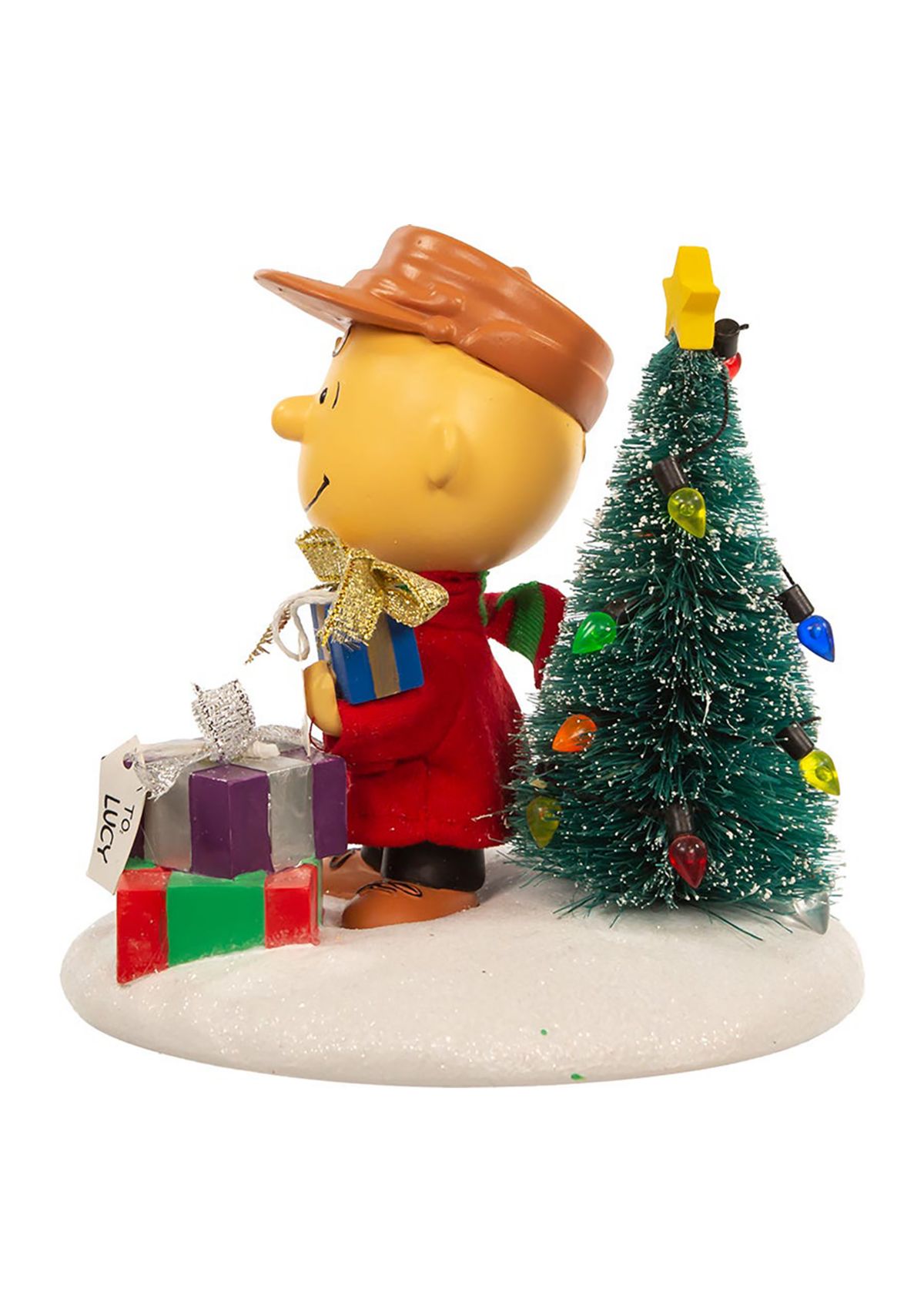4.5-Inch Fabric Mache Peanuts© Charlie Brown With Tree Table Piece