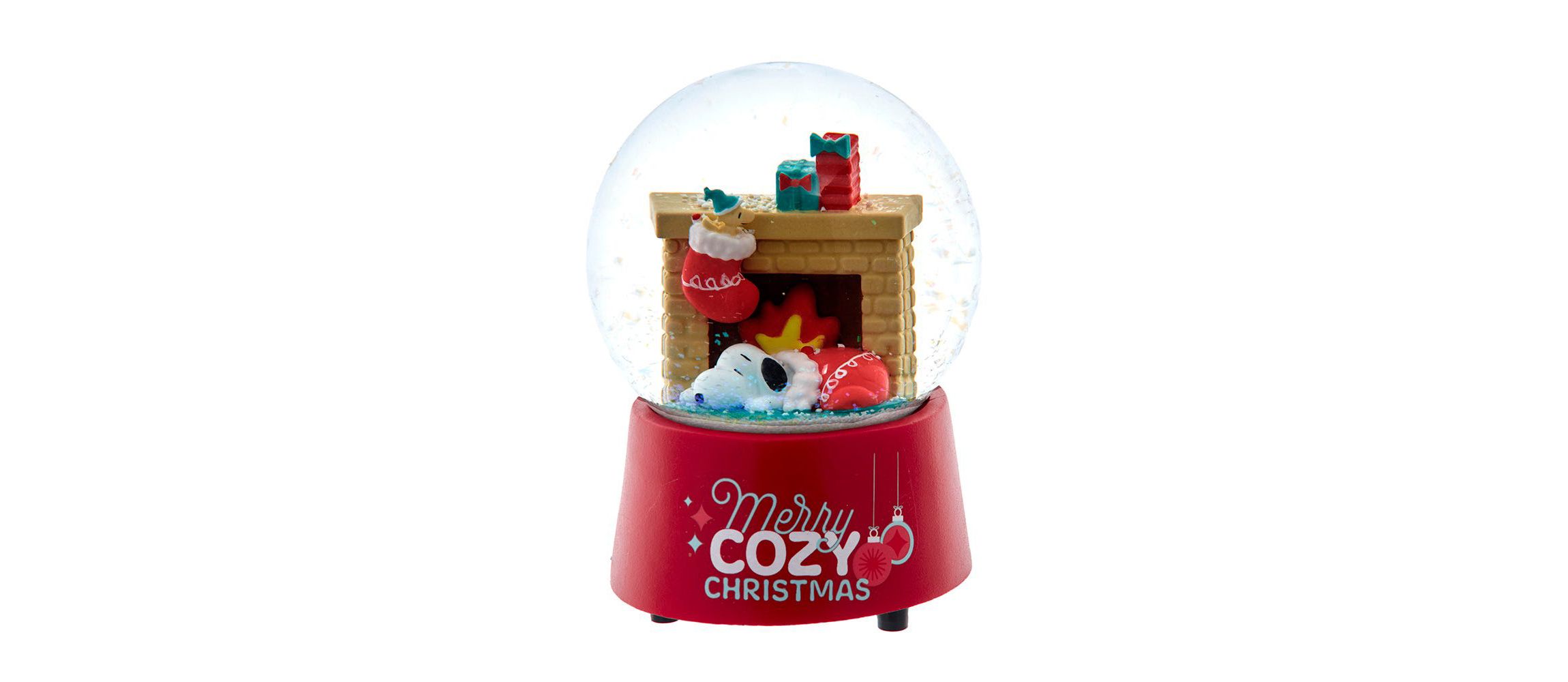 Kurt Adlers 100MM Snoopy Fireplace Musical Water Globe