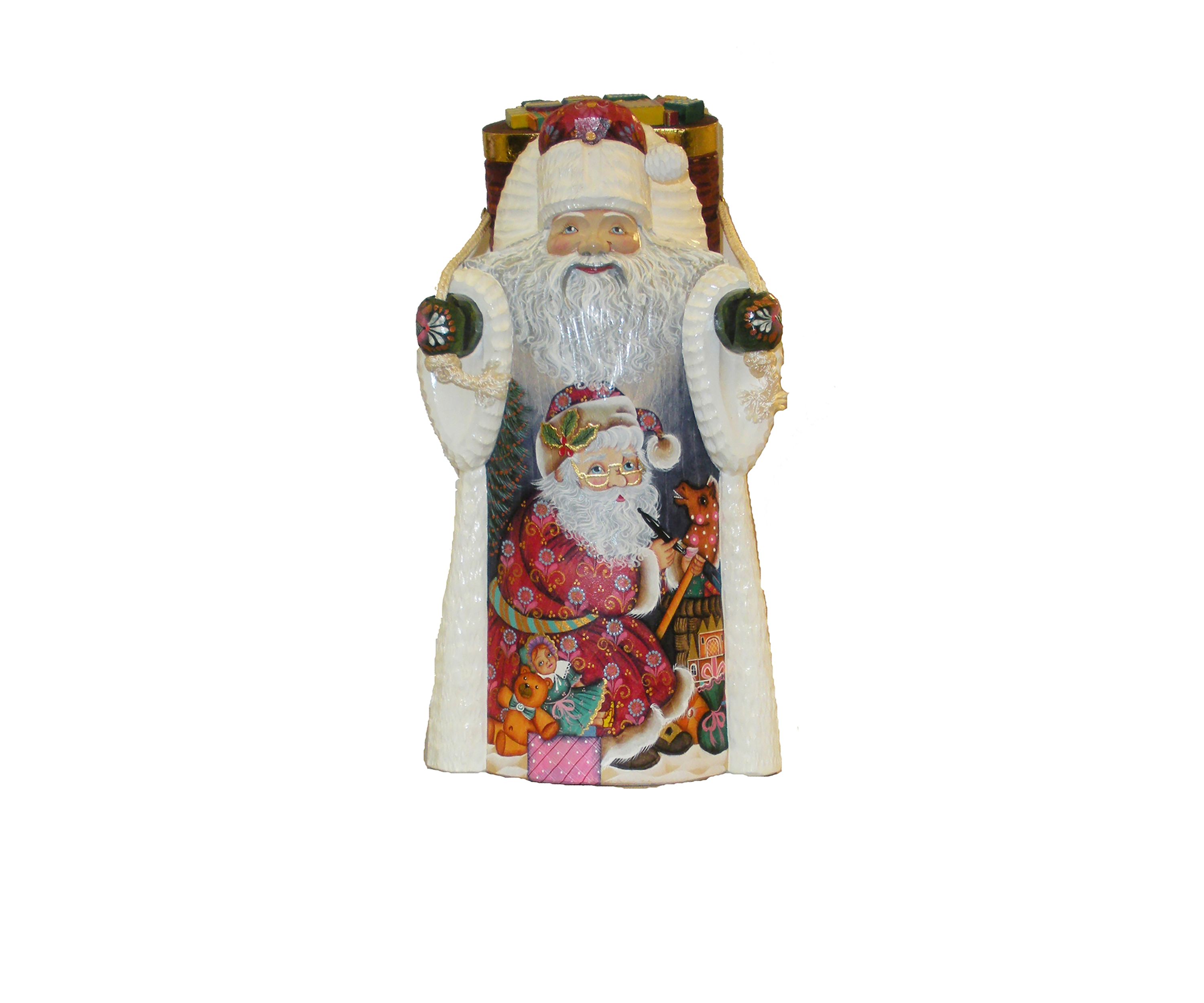 Czar Treasures Wooden Santa with Backpack