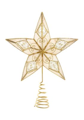 10.5-Inch 5 Point Capiz Gold Star Treetop