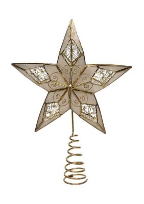 10.5-Inch 5 Point Capiz Gold Star Treetop