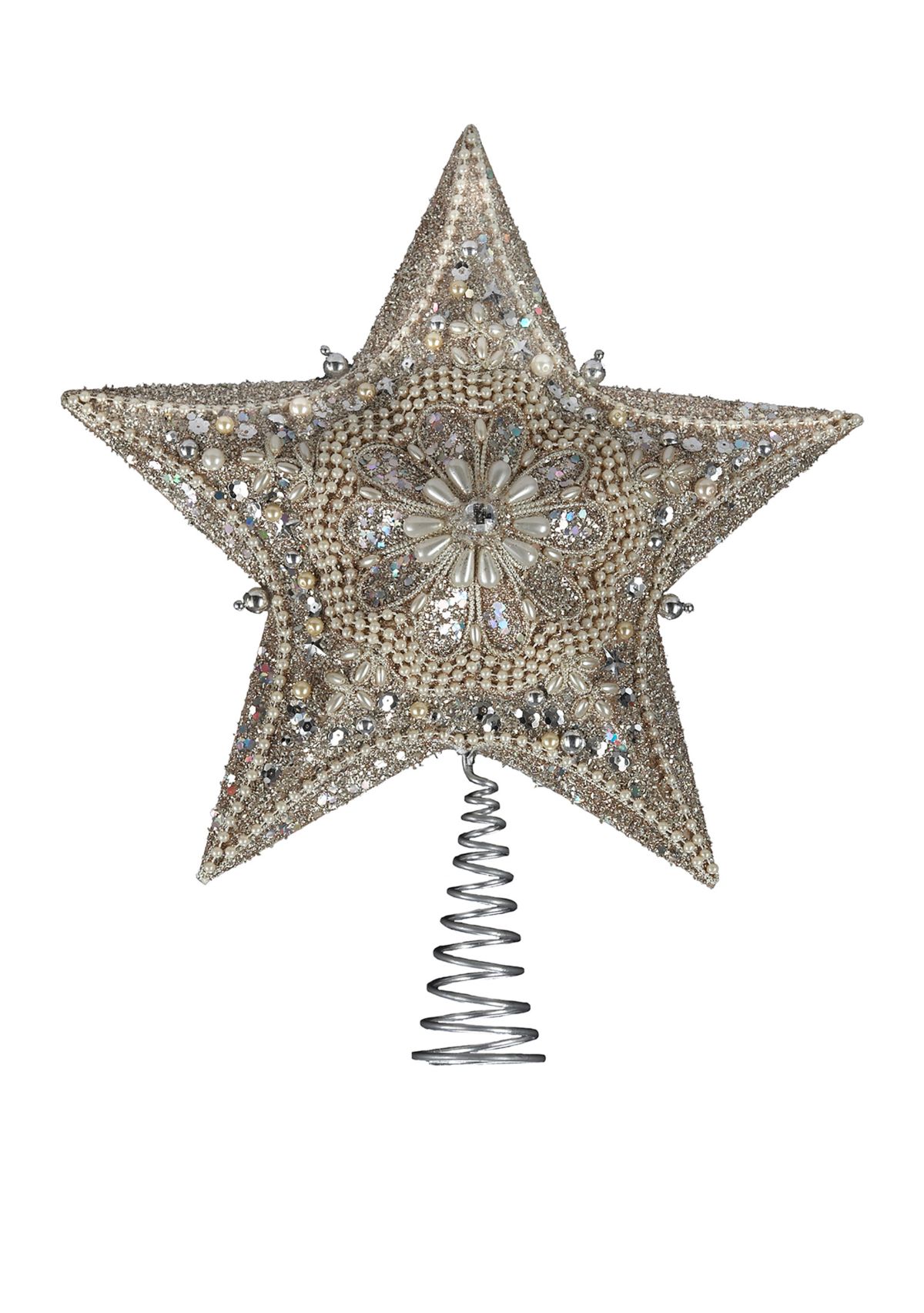 Kurt Adler Platinum Star Treetop with Glitter