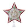 13.5-Inch Red, Green and White Mistletoe Star Tree Topper