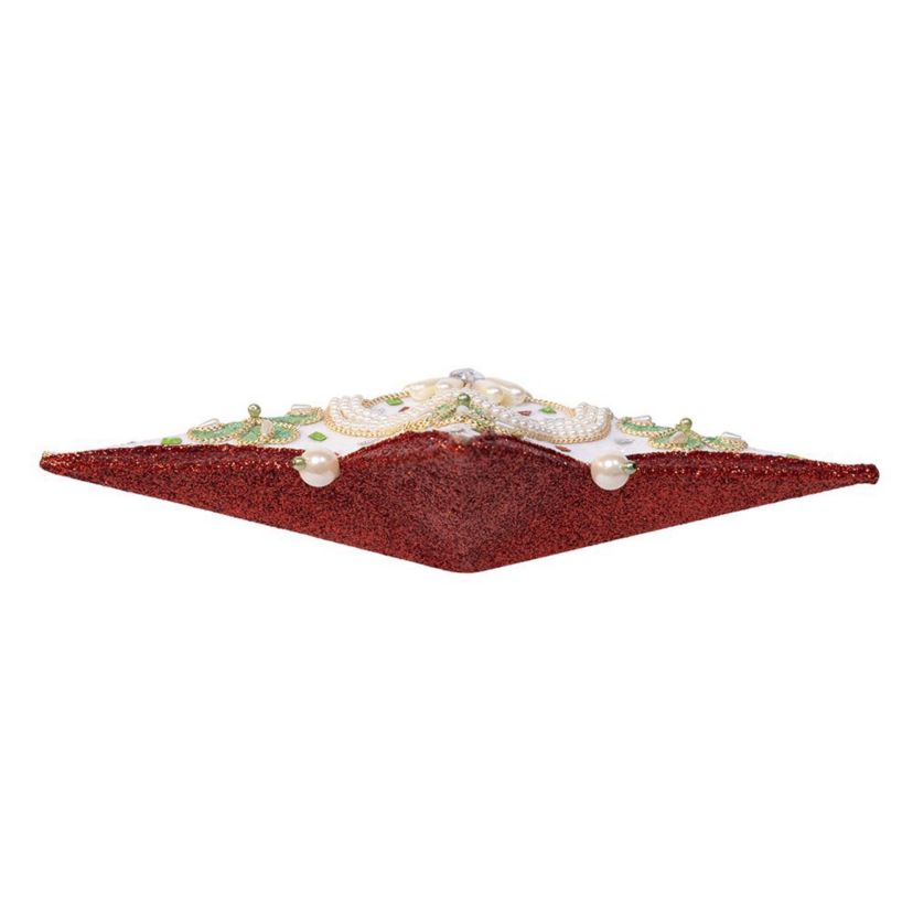 13.5-Inch Red, Green and White Mistletoe Star Tree Topper