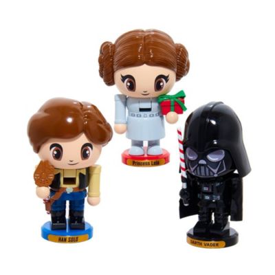 5-Inch Star Wars Han Solo, Princess Leia, and Darth Vader Chubby Nutcracker 3-Piece Set