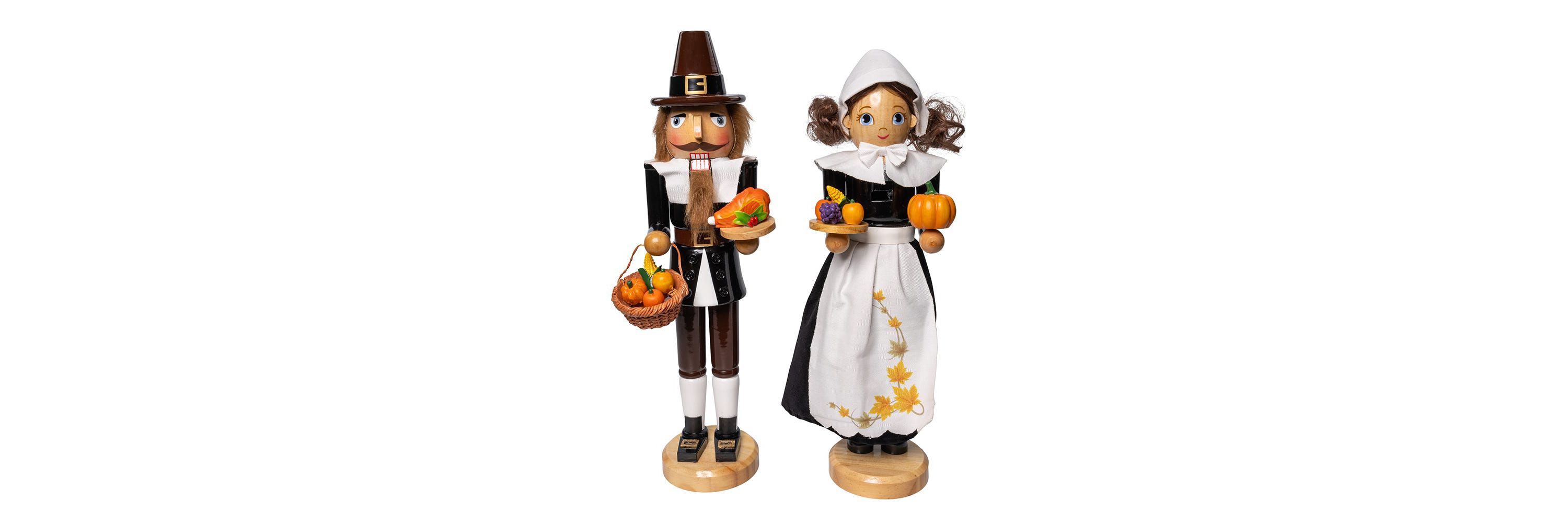 Kurt Adler 15-Inch Pilgrim Nutcrackers 2-Piece Set