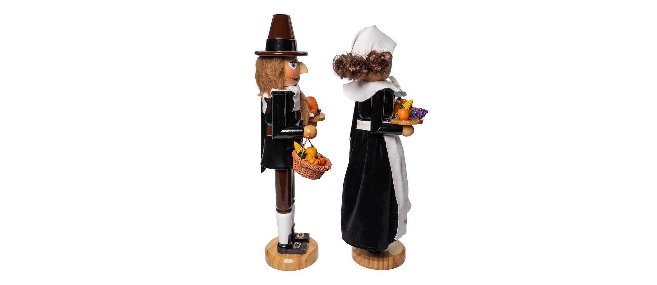 Kurt Adler 15-Inch Pilgrim Nutcrackers 2-Piece Set