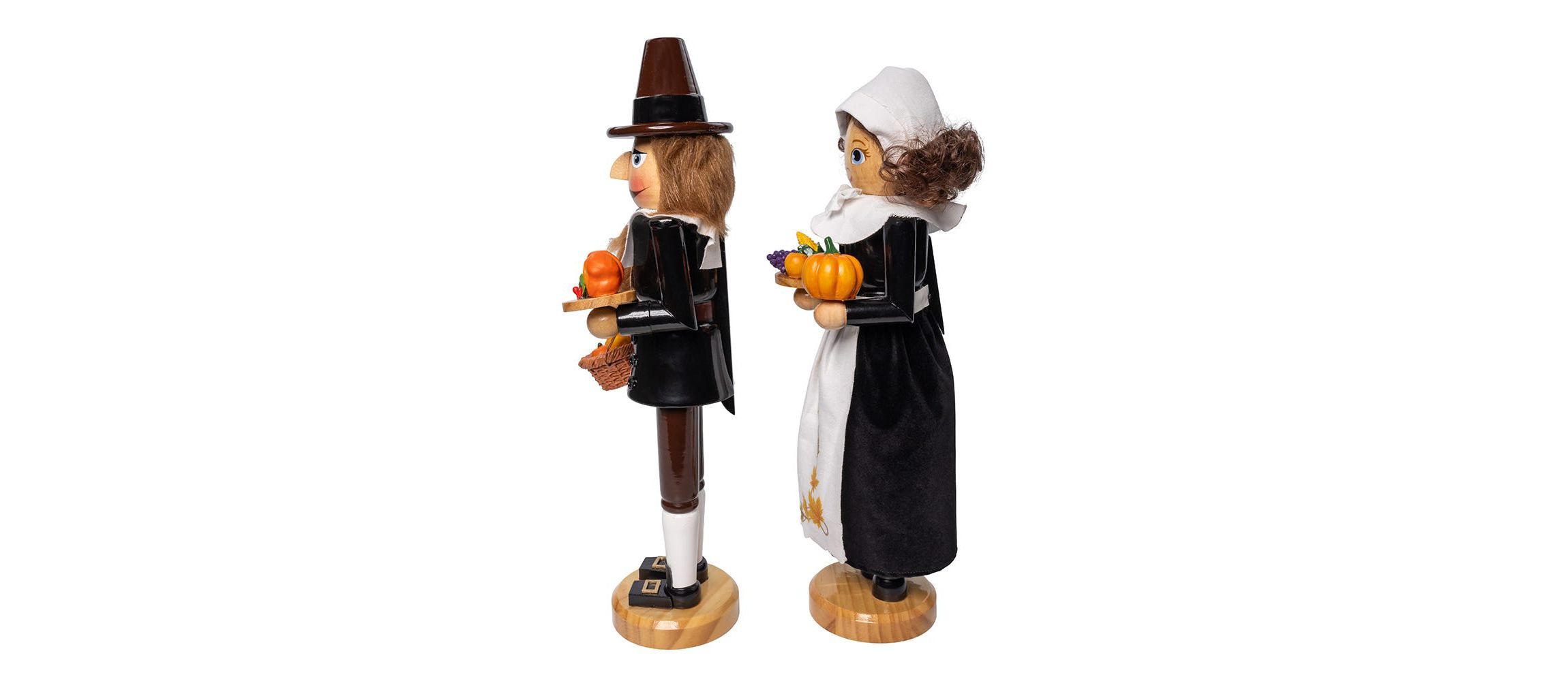 Kurt Adler 15-Inch Pilgrim Nutcrackers 2-Piece Set