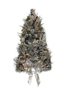 Kurt S. Adler 26-Inch Pre-Lit Snowy Silver Wall Tree