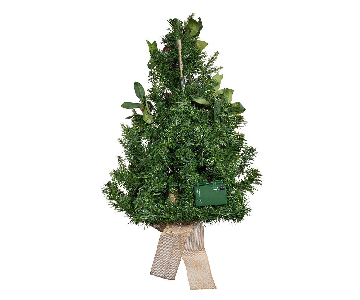 22-Inch Battery-Operated Prelit Decorated Wall Tree with Berries and Pomegranate