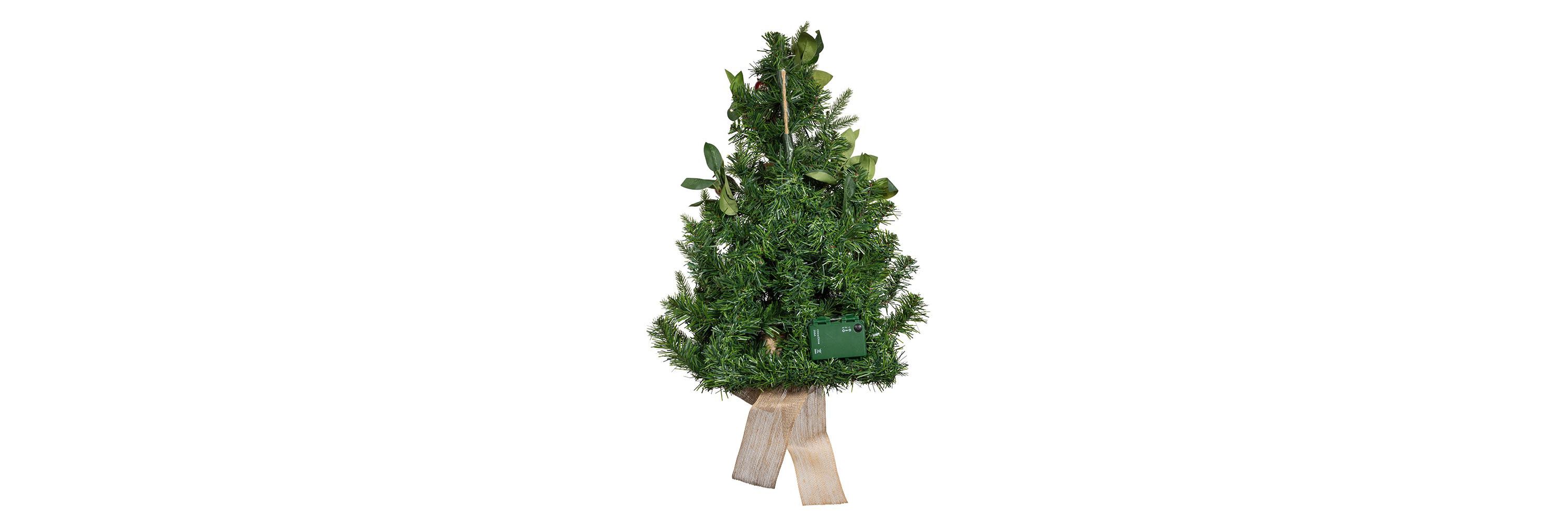22-Inch Battery-Operated Prelit Decorated Wall Tree with Berries and Pomegranate