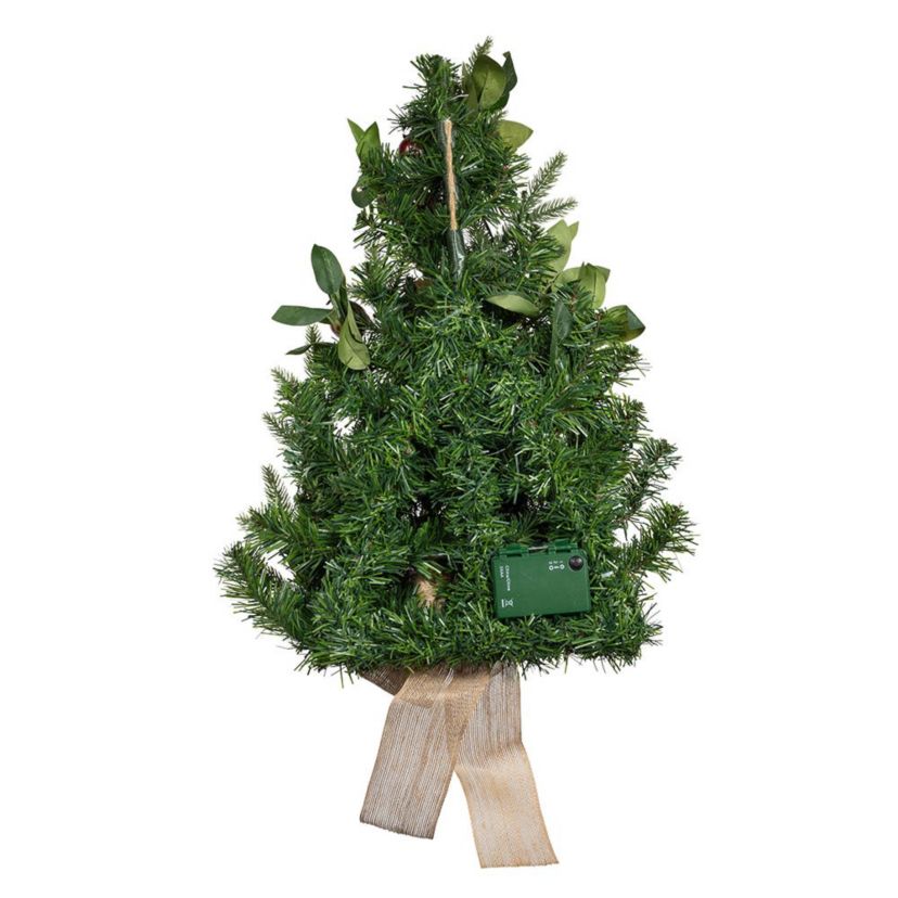 22-Inch Battery-Operated Prelit Decorated Wall Tree with Berries and Pomegranate