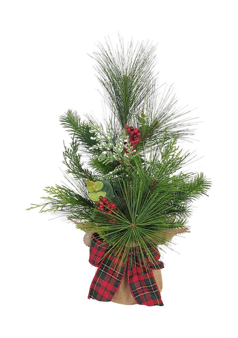 18 Inch Plaid Ribbon Tree