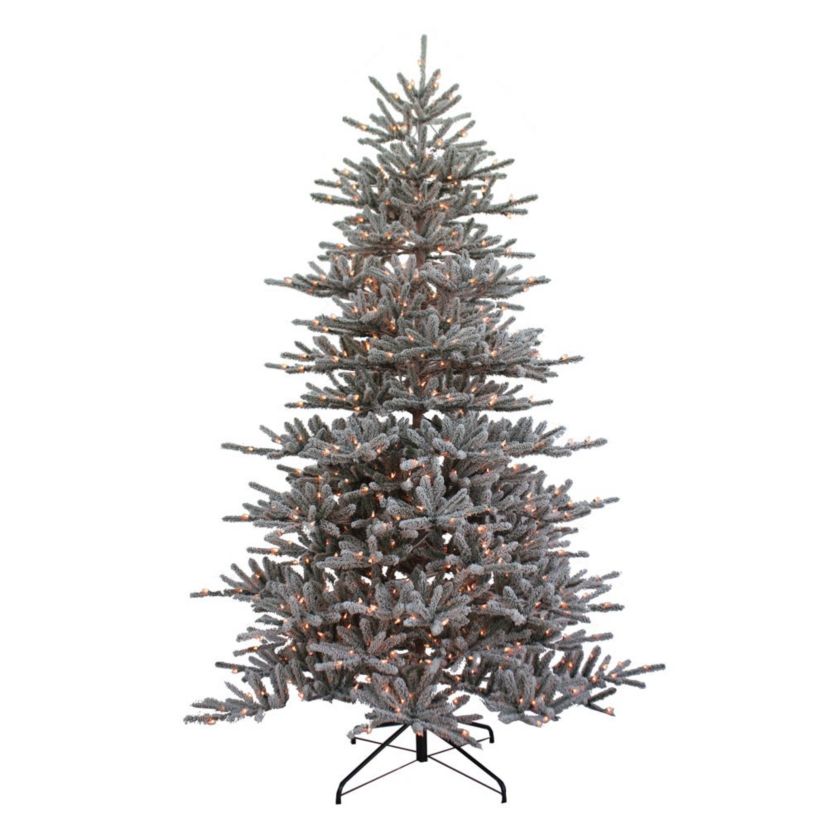 9-Foot Pre-Lit Flocked Vail Pine Tree