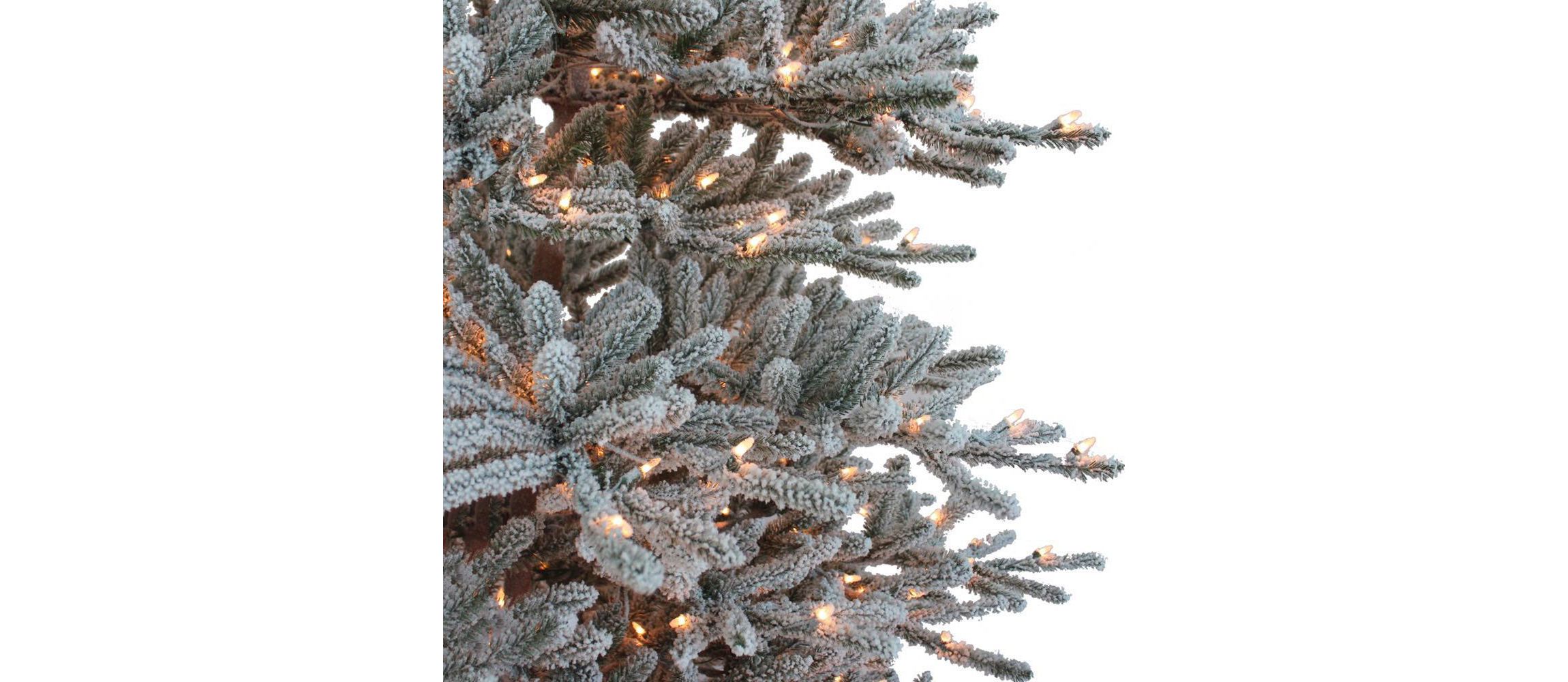 9-Foot Pre-Lit Flocked Vail Pine Tree