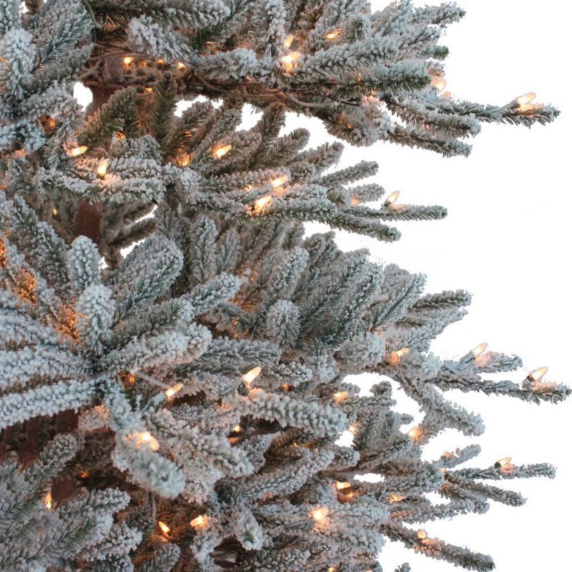 9-Foot Pre-Lit Flocked Vail Pine Tree
