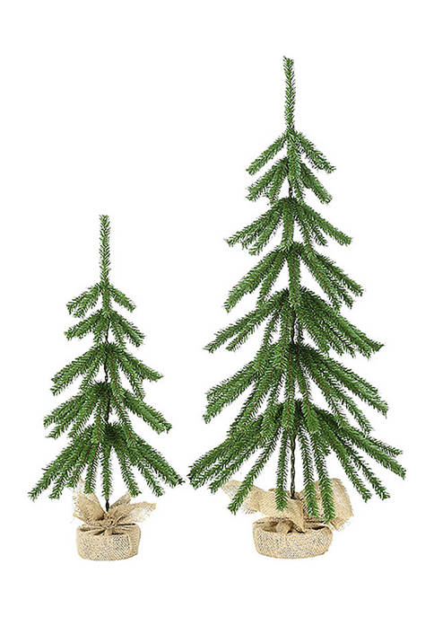 2-3-Foot Alpine Tree Set, Set of 2