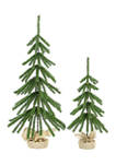 2-3-Foot Alpine Tree Set, Set of 2