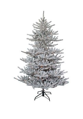 7 Foot Pre-Lit Flocked Pine Tree