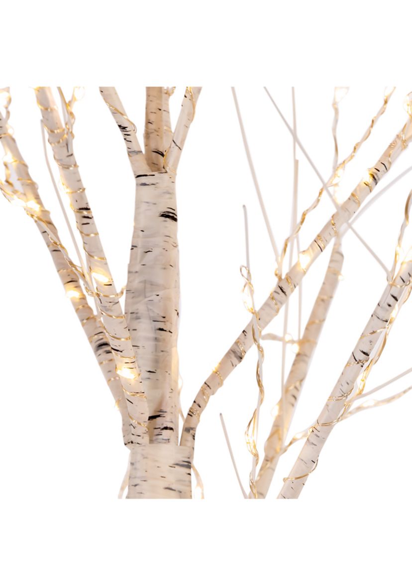 4-Foot White Branch Twinkle Warm White Fairy LED Twig Tree