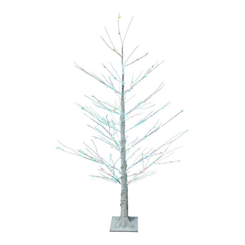 Kurt Adler 4-Foot Pre-Lit RGB Fairy LED White Birch Tree