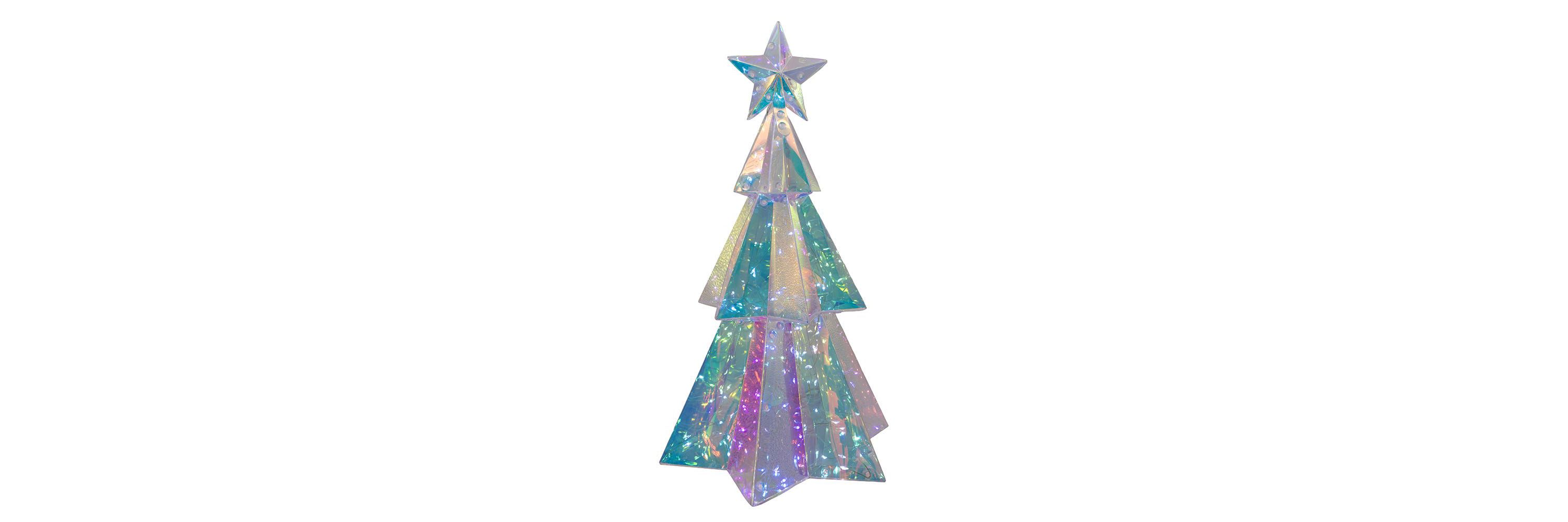 15-Inch Battery-Operated Lighted Magical Iridescence Holographic Tabletop Christmas Tree