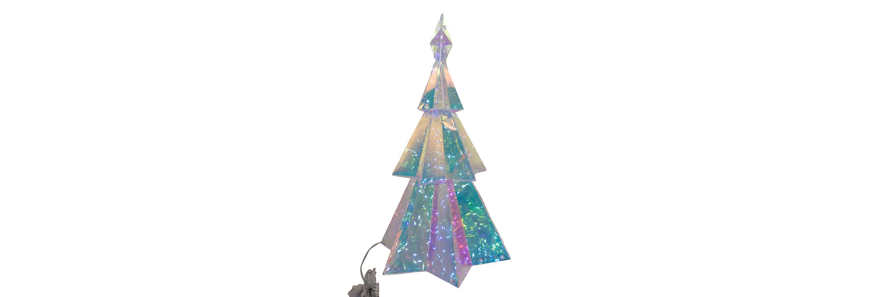 15-Inch Battery-Operated Lighted Magical Iridescence Holographic Tabletop Christmas Tree